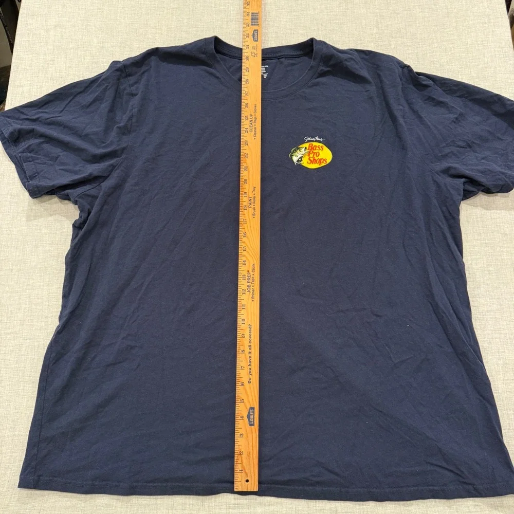 Bass Pro Shops Men 4XL Navy Blue Johnny Morris Graphic T-Shirt 100% Cotton